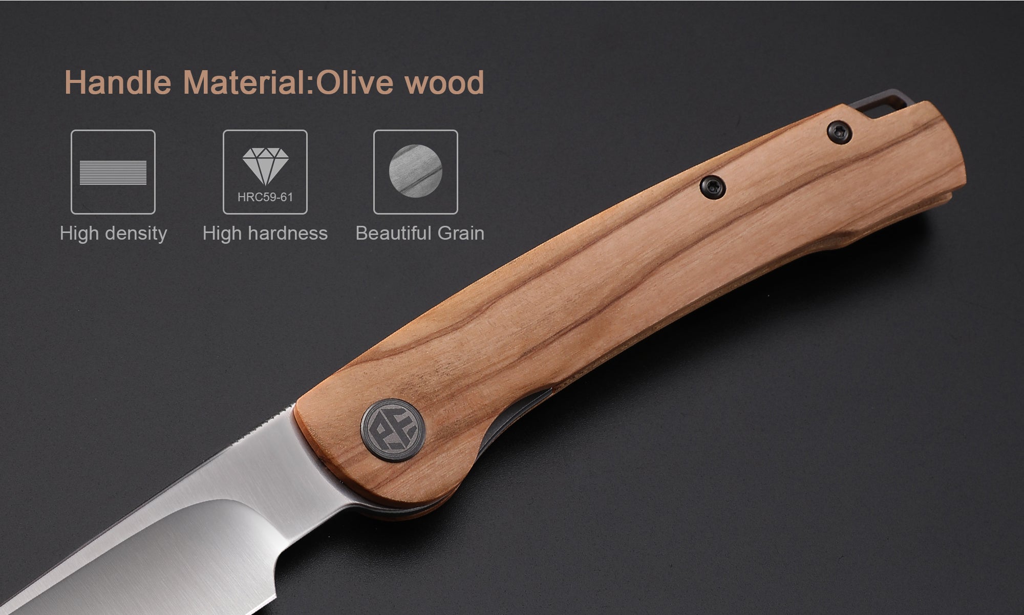 Beautiful Olive Wood Handle Pocket Knife