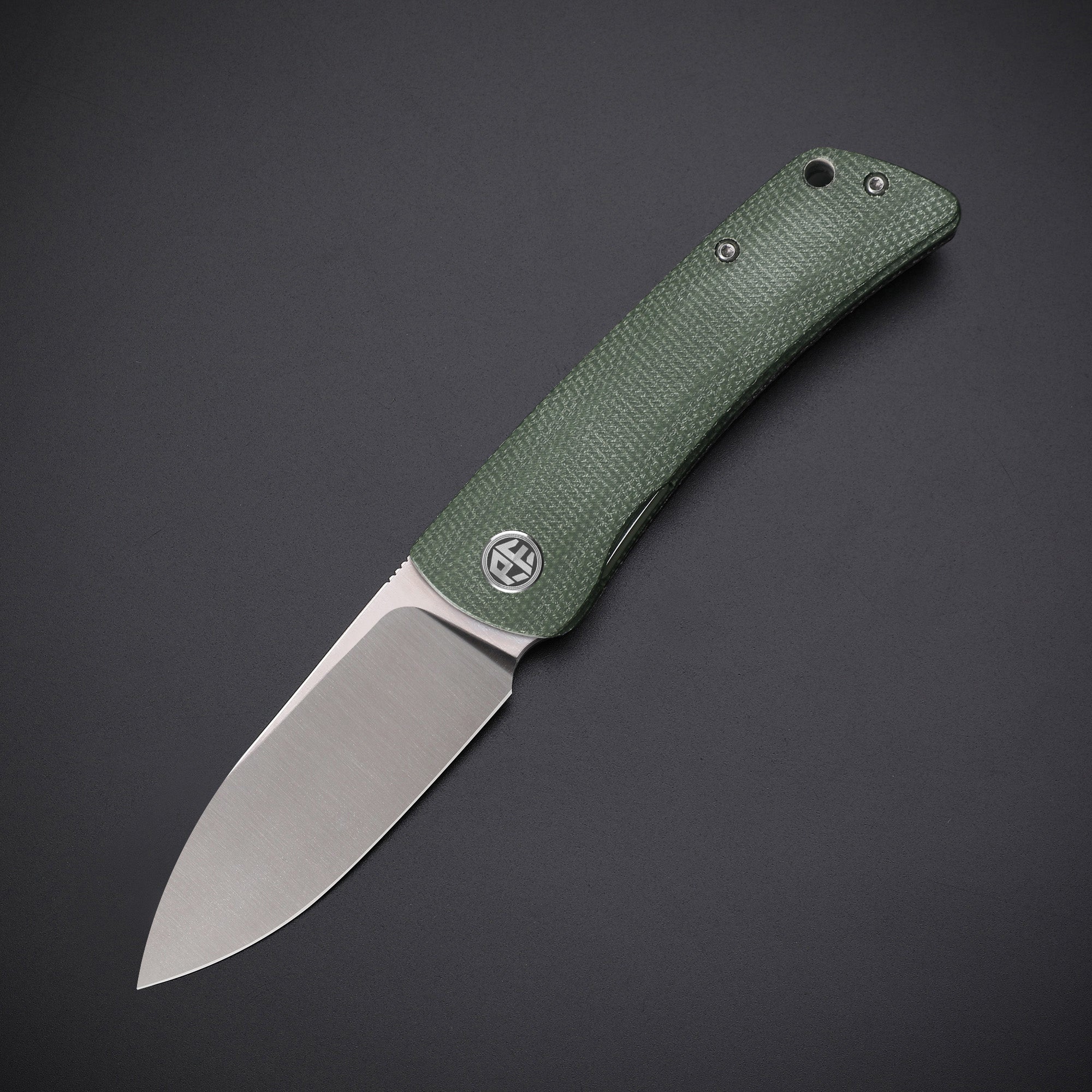 Petrified Fish PFE05 Flavorist ,3.15" K110 Satin Blade, 94g Micarta Handle Front Flipper Liner lock Folding knife