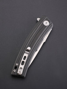 Petrified Fish PFP02 Magazine,3.66“ D2 Satin Blade，G10/Micarta/Carbon Fiber 145g folding Kinfe