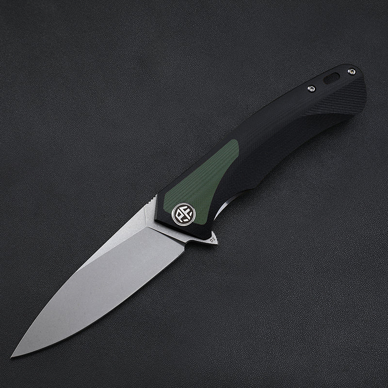 Petrified Fish PF838 Pub,3.74"D2 Steel Blade,G10/Micarta/G10+Carbon Fiber Handle, Flipper Liner lock Folding knife