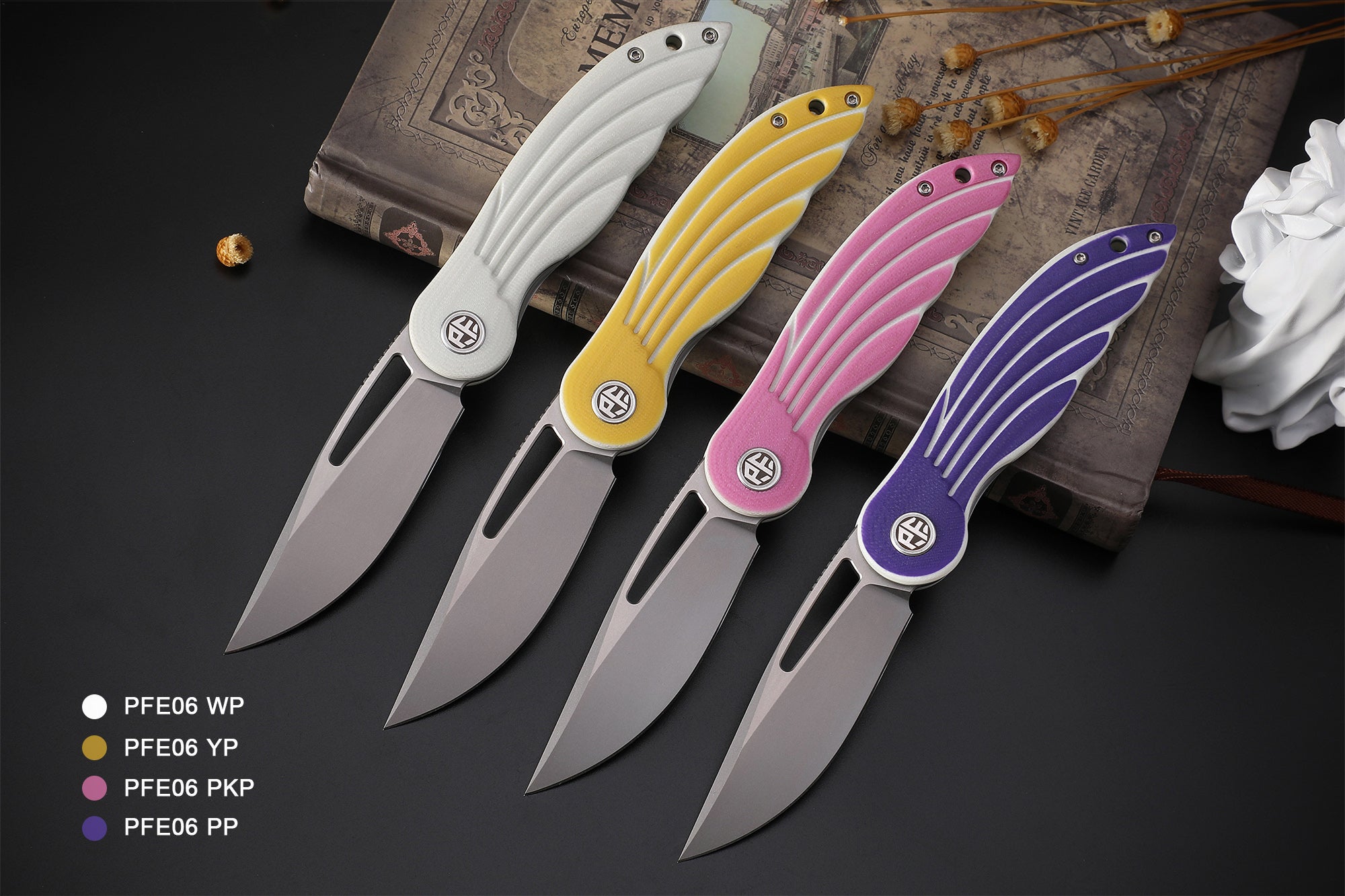 Petrified Fish PFE06 Nightingale ,3.07" 14C28N Blade,87g G10 Handle Front Flipper Liner lock Folding knife