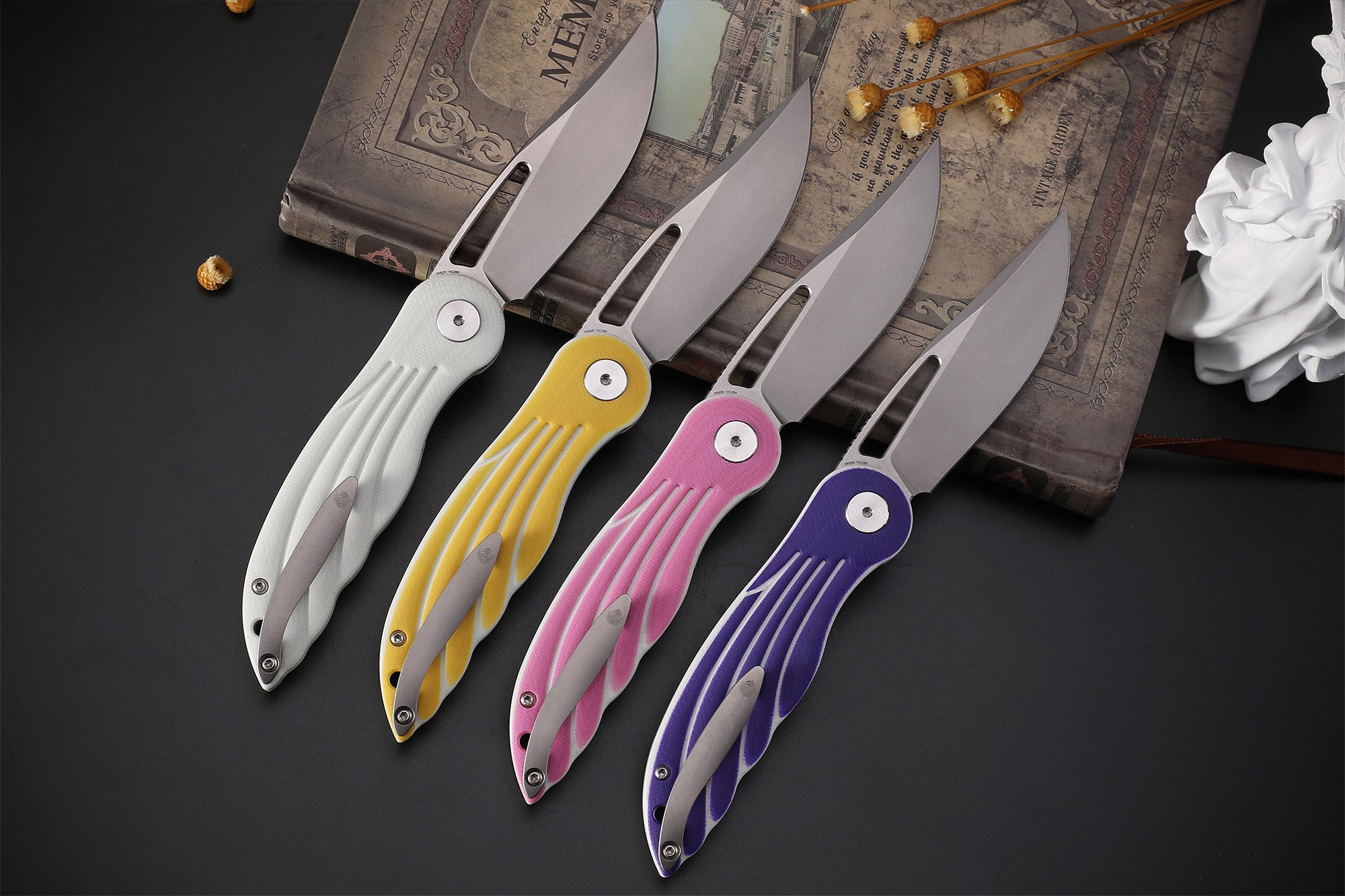 Petrified Fish PFE06 Nightingale ,3.07" 14C28N Blade,87g G10 Handle Front Flipper Liner lock Folding knife