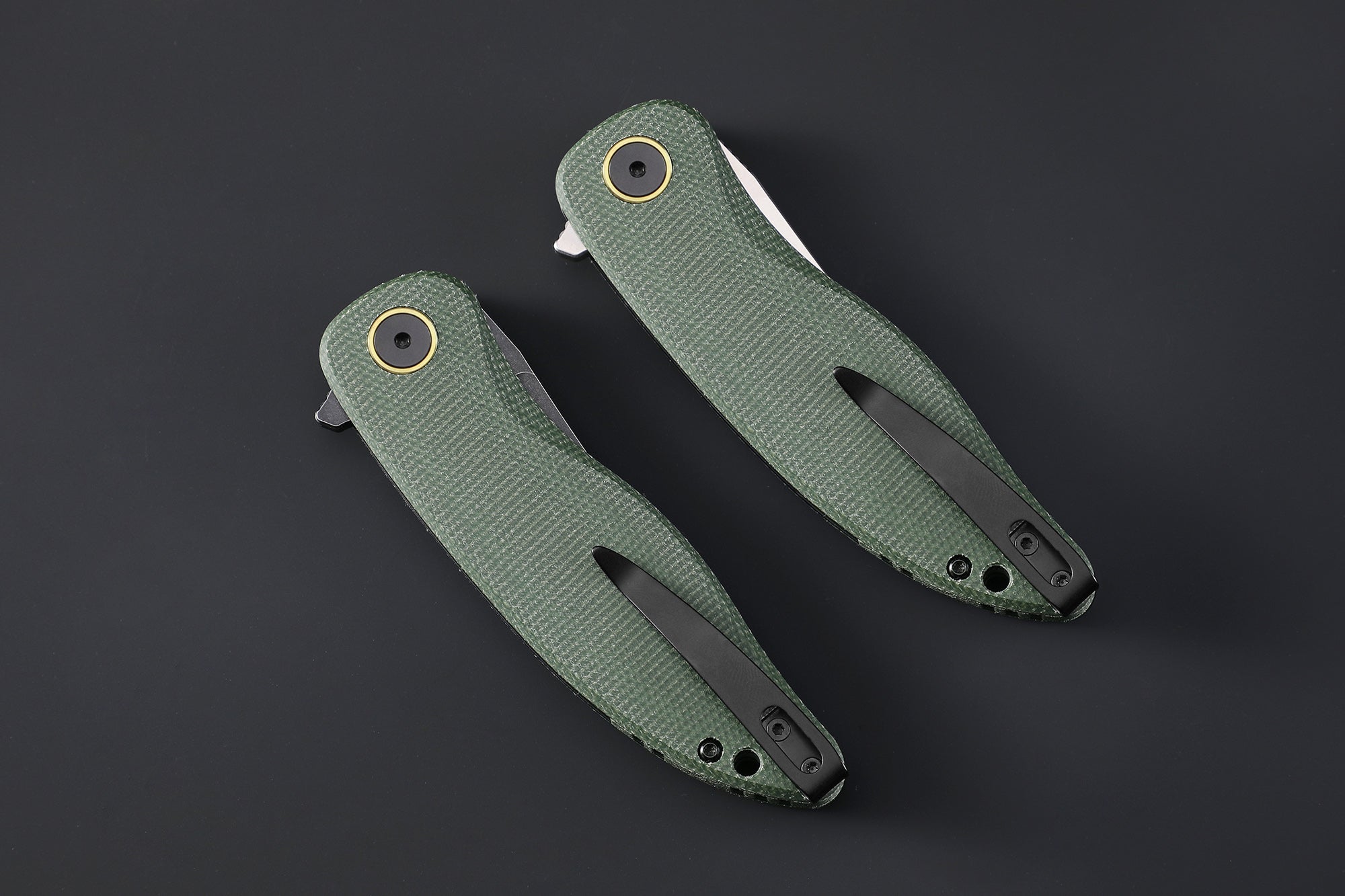 Petrified Fish PFP06 Simum ,3.50” K110 Blade, Micarta Handle Flipper Liner lock Folding knife