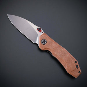 Petrified Fish PFP04 Havrog ,3.15" K110 Stonewashed Blade, 127g Micarta Handle Thumb Stud Liner lock Folding knife