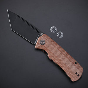 Petrified Fish PFP01T Beluga  ,3.58" K110 Stonewashed Blade,  Front Flipper Liner lock Folding knife