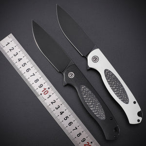 Petrified Fish PFB03 Stamp ,3.58" D2 Satin Blade, 136g G10 Handle Flipper Liner lock Folding knife