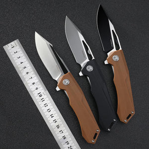 Petrified fish PF969 K110 steel blade ceramic ball bearing folding knives G10 handle titanium alloy clip outdoor hunting knife