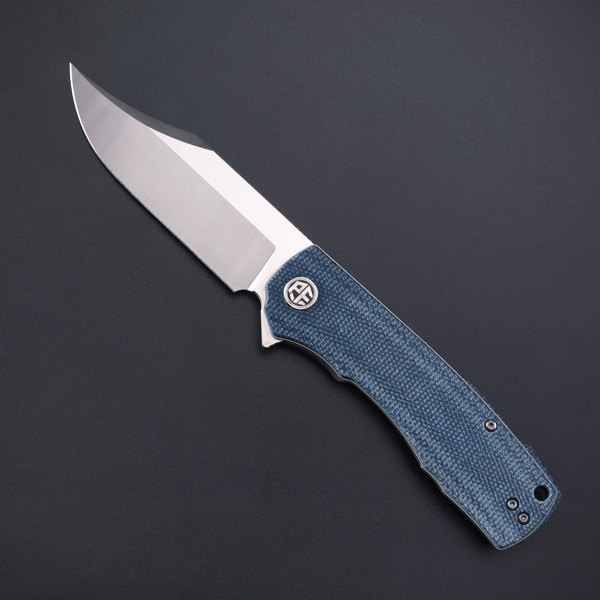 Petrified Fish PFP03 Victor ,3.58" K110 Satin Blade,140g Micarta Handle Flipper Liner lock Folding knife