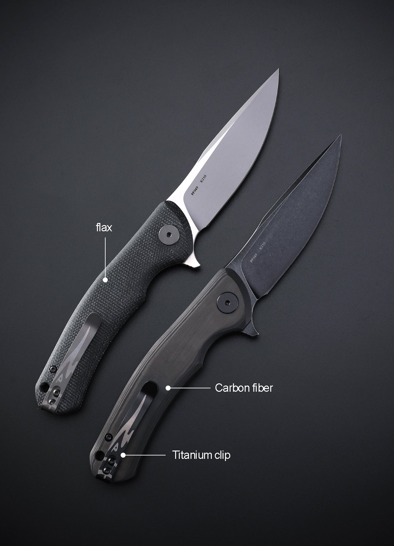 Petrified Fish PF949 Warrior Flipper Knife Carbon Fiber With G10 Handle (90mm K110)