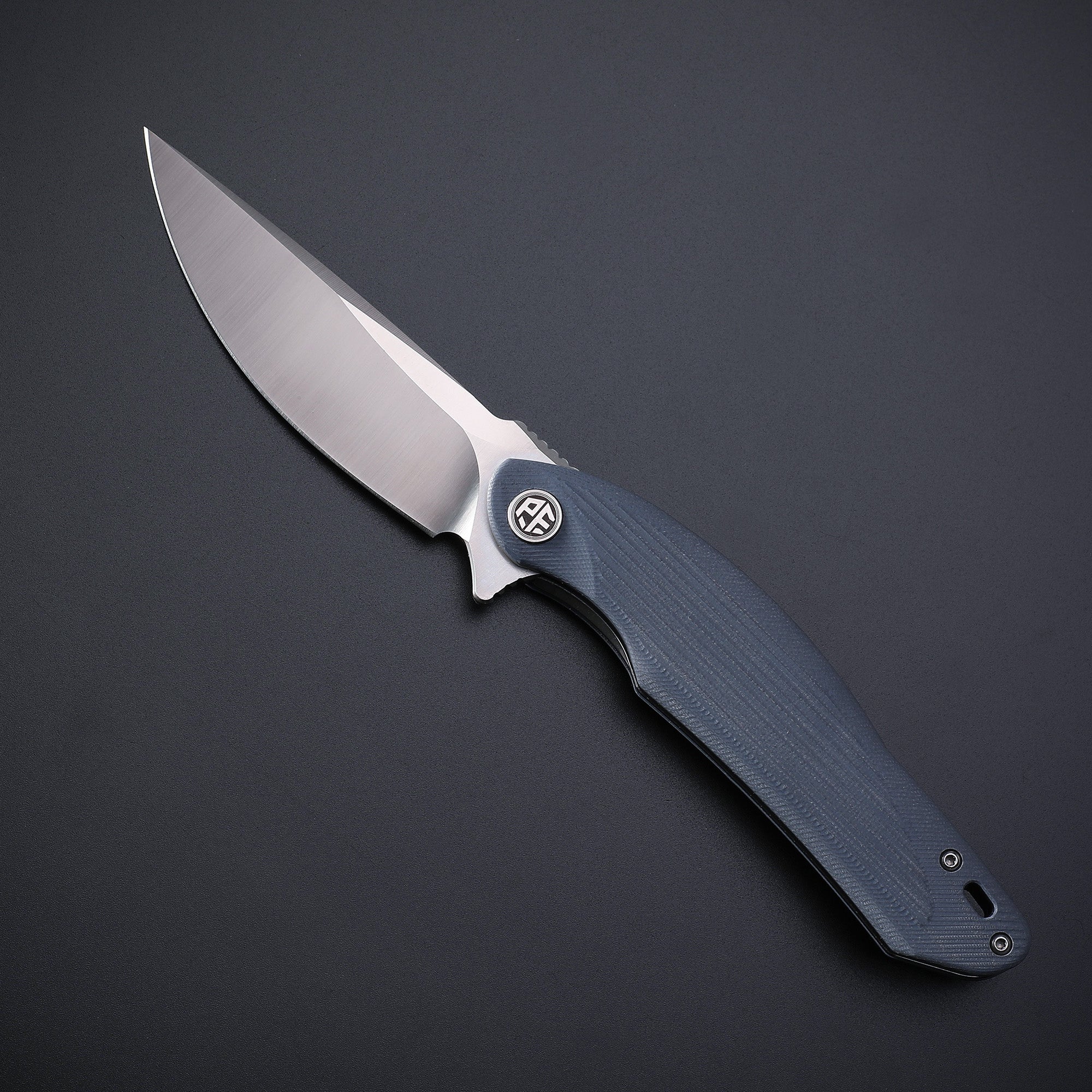 Petrified Fish PF878 Wing ,3.62" D2 Satin Blade,5.01 oz G10 Handle Flipper Liner lock Folding knife