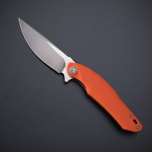 Petrified Fish PF878 Wing ,3.62" D2 Satin Blade,5.01 oz G10 Handle Flipper Liner lock Folding knife