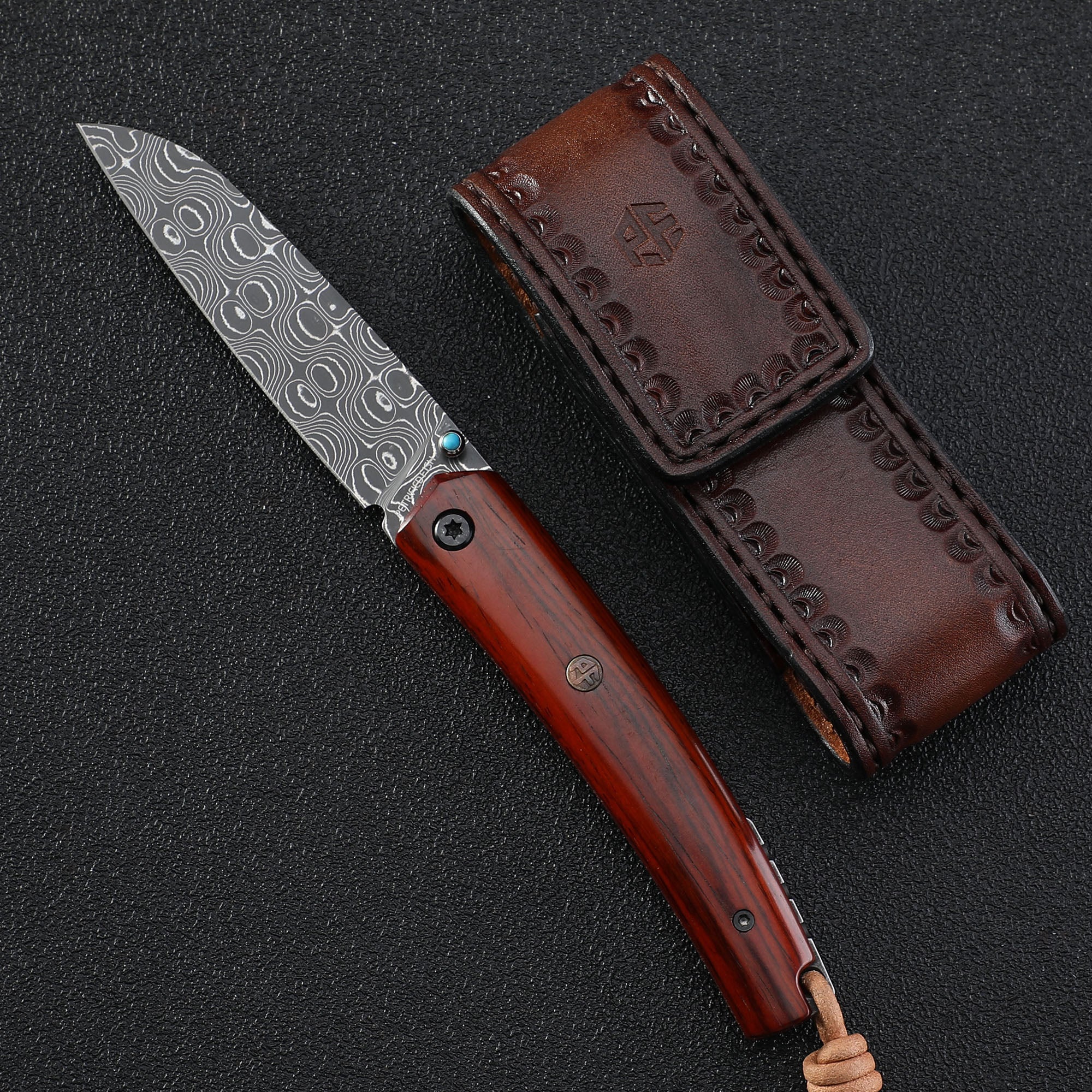 Petrified fish PF719DM Damascus Blade