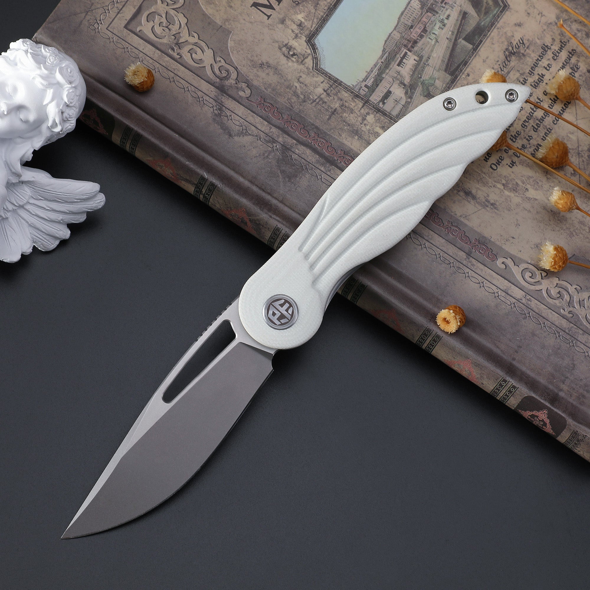 Petrified Fish PFE06 Nightingale ,3.07" 14C28N Blade,87g G10 Handle Front Flipper Liner lock Folding knife