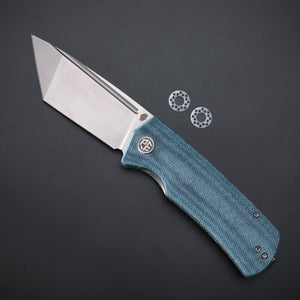 Petrified Fish PFP01T Beluga  ,3.58" K110 Stonewashed Blade,  Front Flipper Liner lock Folding knife