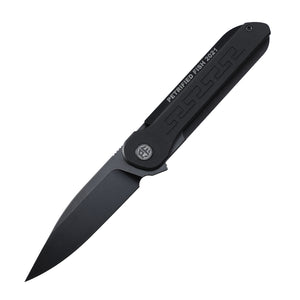 Petrified Fish PFE03 ZERO ,3.6" 154CM Black plated titanium Stonewashed Blade,98g Titanium with G10 Handle Flipper Folding knife