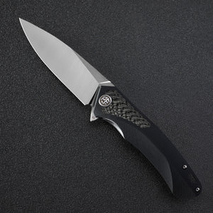 Petrified fish PF838C D2 steel flipper folding knives G10+Carbon fiber handle camping tool