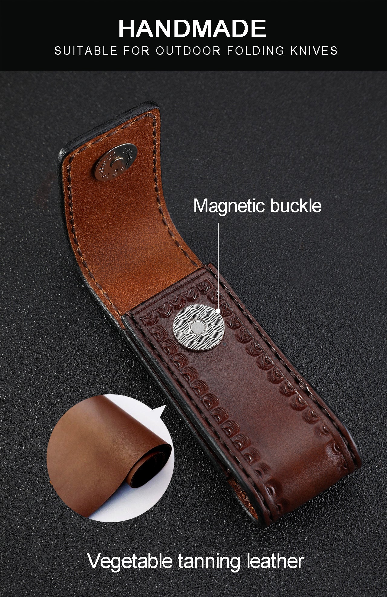 Petrified Fish Knife Leather sheath