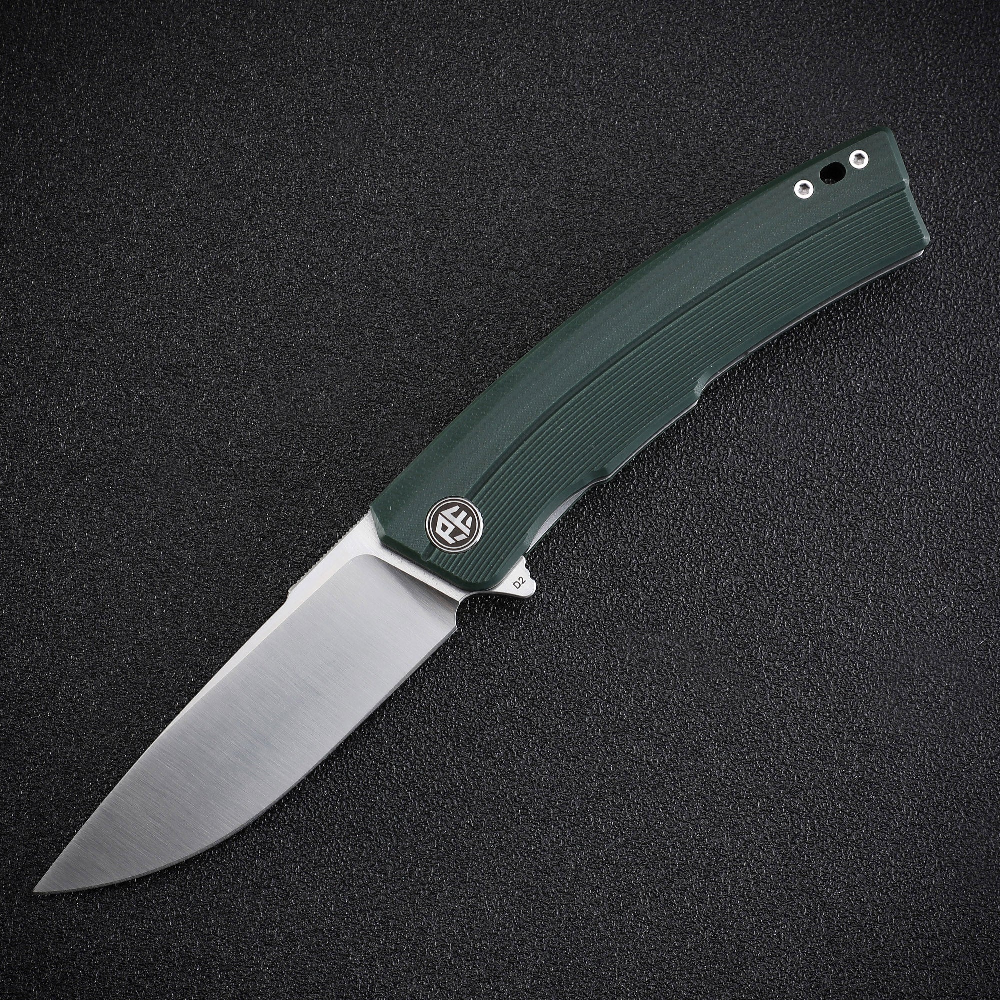 Petrified Fish PFP02 Magazine,3.66“ D2 Satin Blade，G10/Micarta/Carbon Fiber 145g folding Kinfe