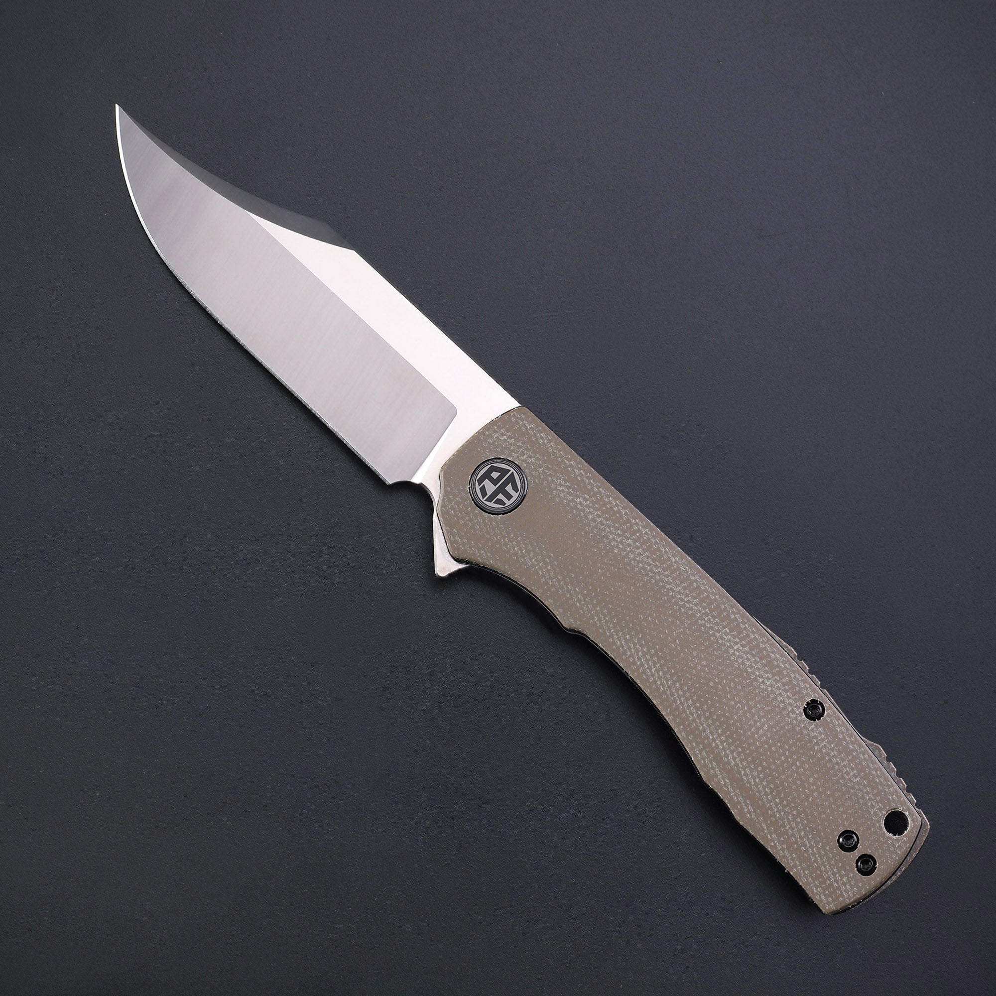 Petrified Fish PFP03 Victor ,3.58" K110 Satin Blade,140g Micarta Handle Flipper Liner lock Folding knife