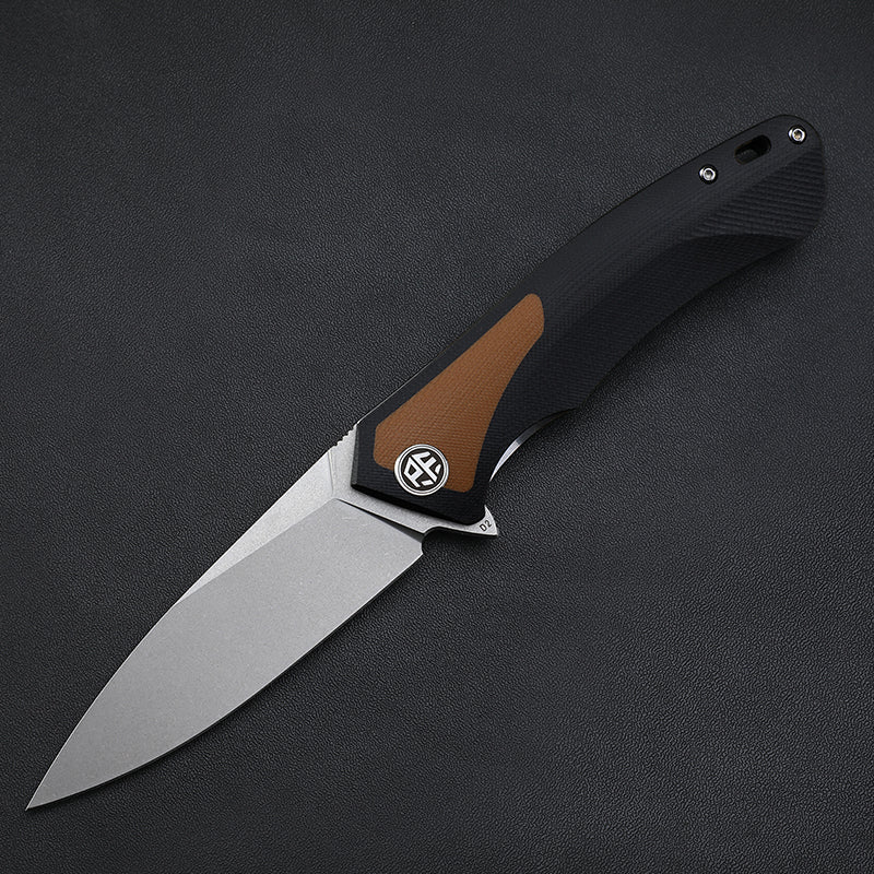Petrified Fish PF838 Pub,3.74"D2 Steel Blade,G10/Micarta/G10+Carbon Fiber Handle, Flipper Liner lock Folding knife