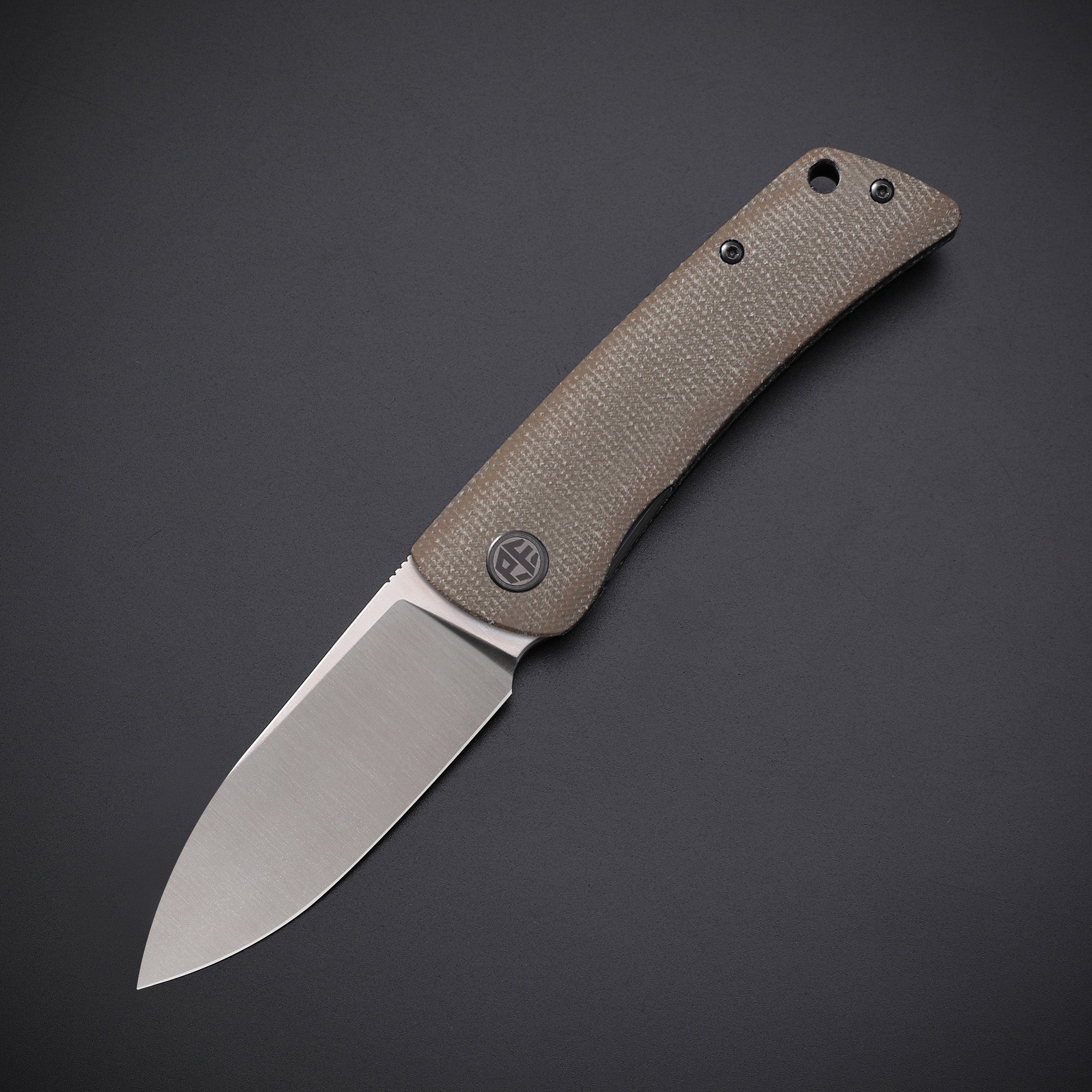 Petrified Fish PFE05 Flavorist ,3.15" K110 Satin Blade, 94g Micarta Handle Front Flipper Liner lock Folding knife