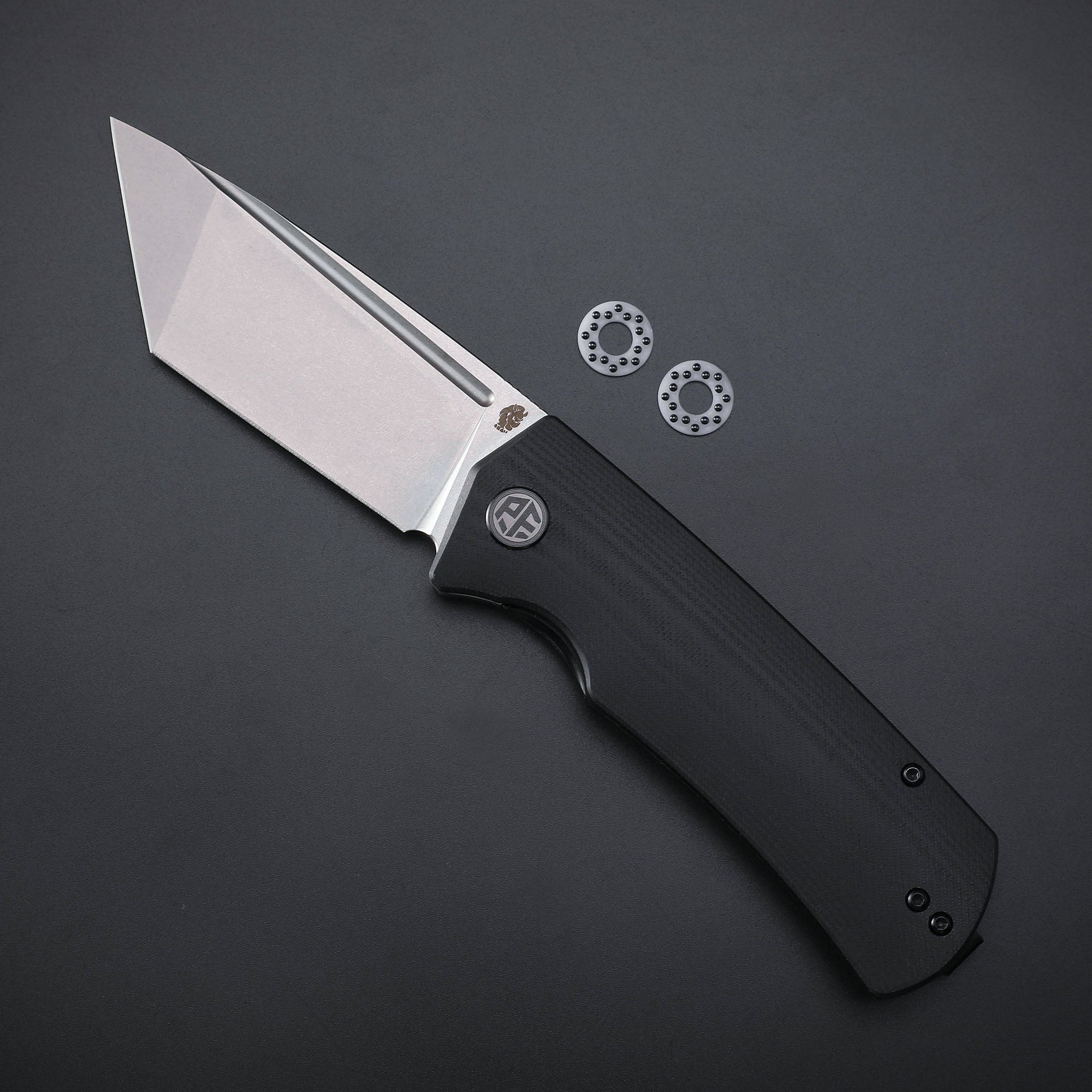 Petrified Fish PFP01T Beluga  ,3.58" K110 Stonewashed Blade,  Front Flipper Liner lock Folding knife