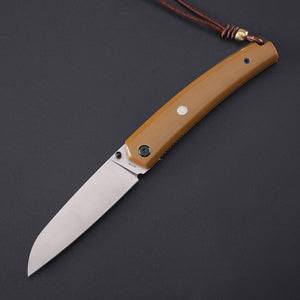 PF719 Thumb stud knife（87mm 12C27）Wood Handle