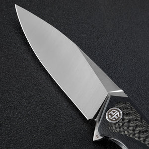 Petrified fish PF838C D2 steel flipper folding knives G10+Carbon fiber handle camping tool