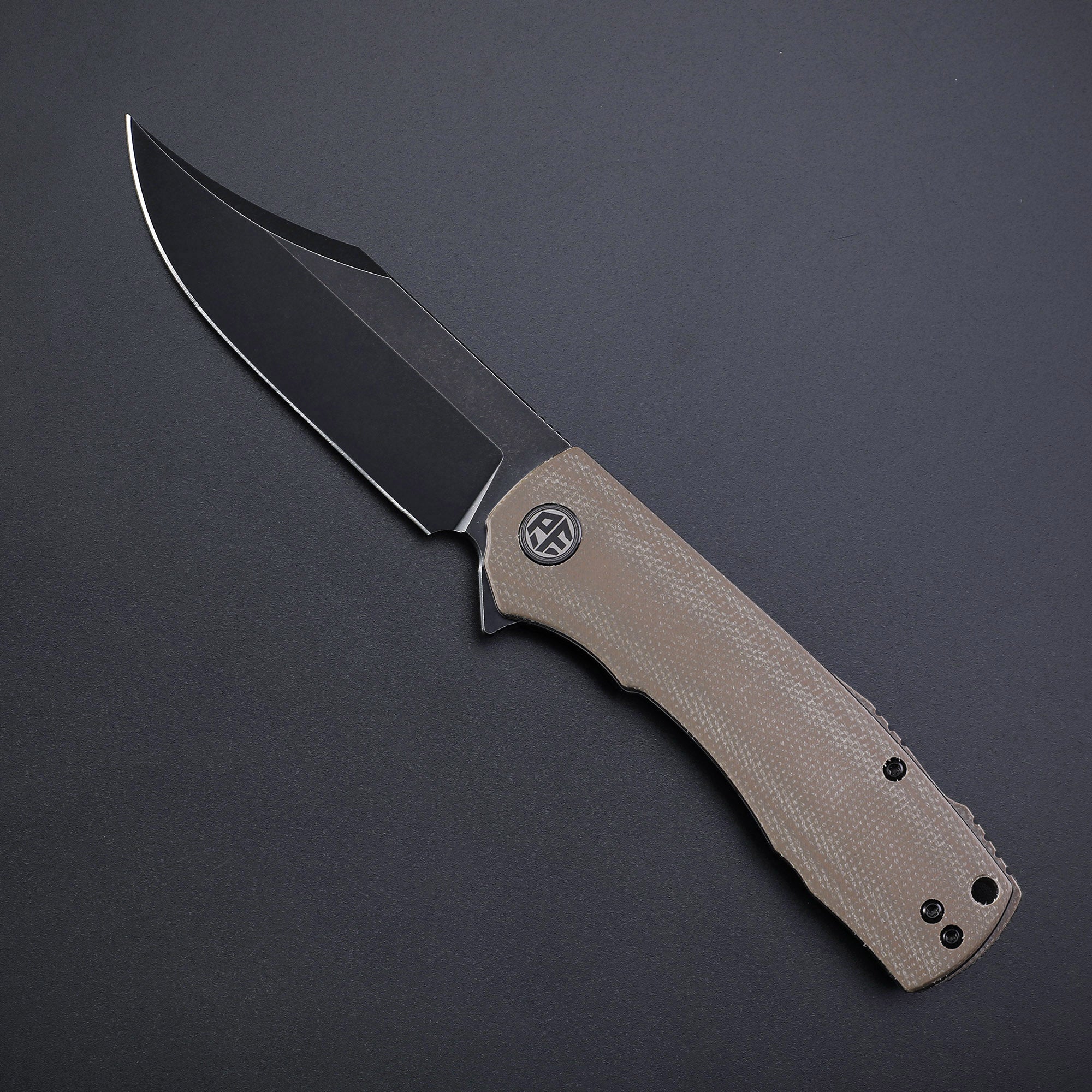 Petrified Fish PFP03 Victor ,3.58" K110 Satin Blade,140g Micarta Handle Flipper Liner lock Folding knife