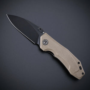 Petrified Fish PFP04 Havrog ,3.15" K110 Stonewashed Blade, 127g Micarta Handle Thumb Stud Liner lock Folding knife