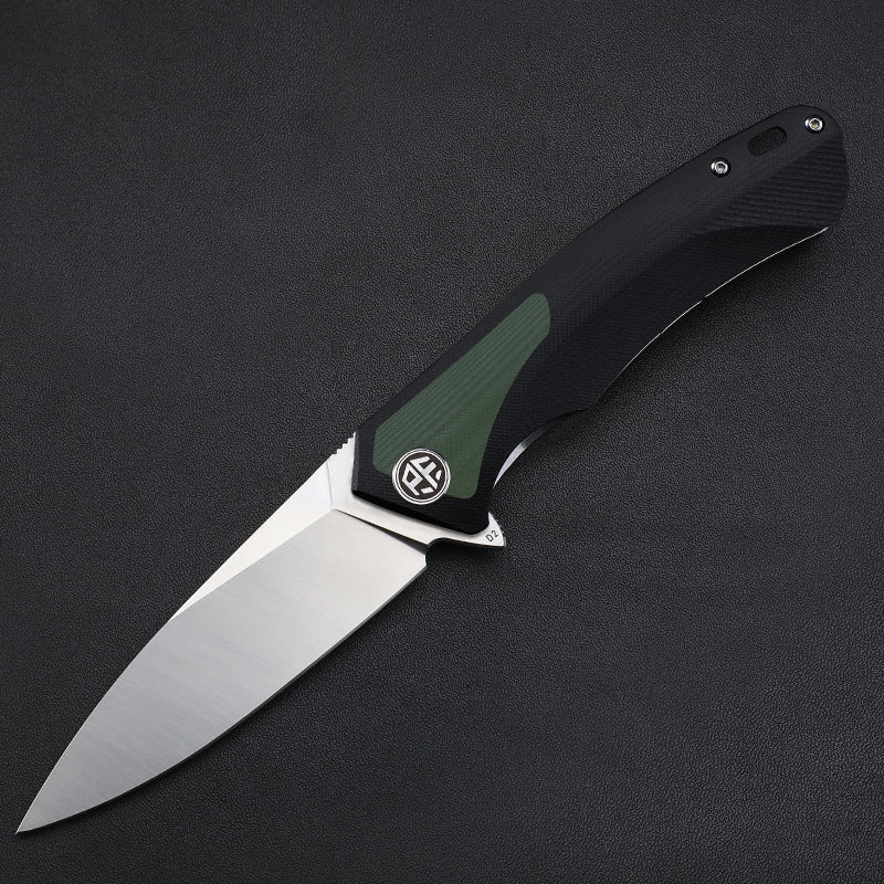 Petrified Fish PF838 Pub,3.74"D2 Steel Blade,G10/Micarta/G10+Carbon Fiber Handle, Flipper Liner lock Folding knife