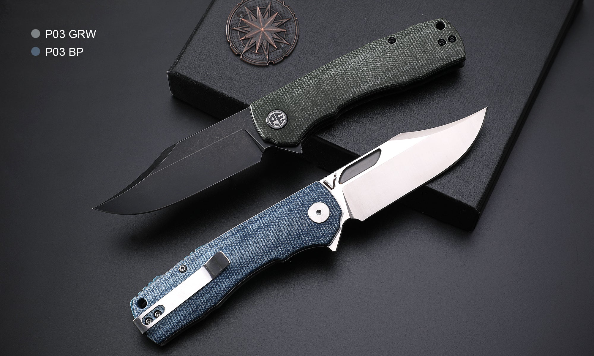 Petrified Fish PFP03 Victor ,3.58" K110 Satin Blade,140g Micarta Handle Flipper Liner lock Folding knife