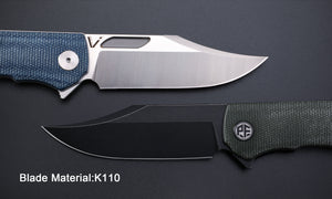 Petrified Fish PFP03 Victor ,3.58" K110 Satin Blade,140g Micarta Handle Flipper Liner lock Folding knife