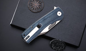 Petrified Fish PFP03 Victor ,3.58" K110 Satin Blade,140g Micarta Handle Flipper Liner lock Folding knife