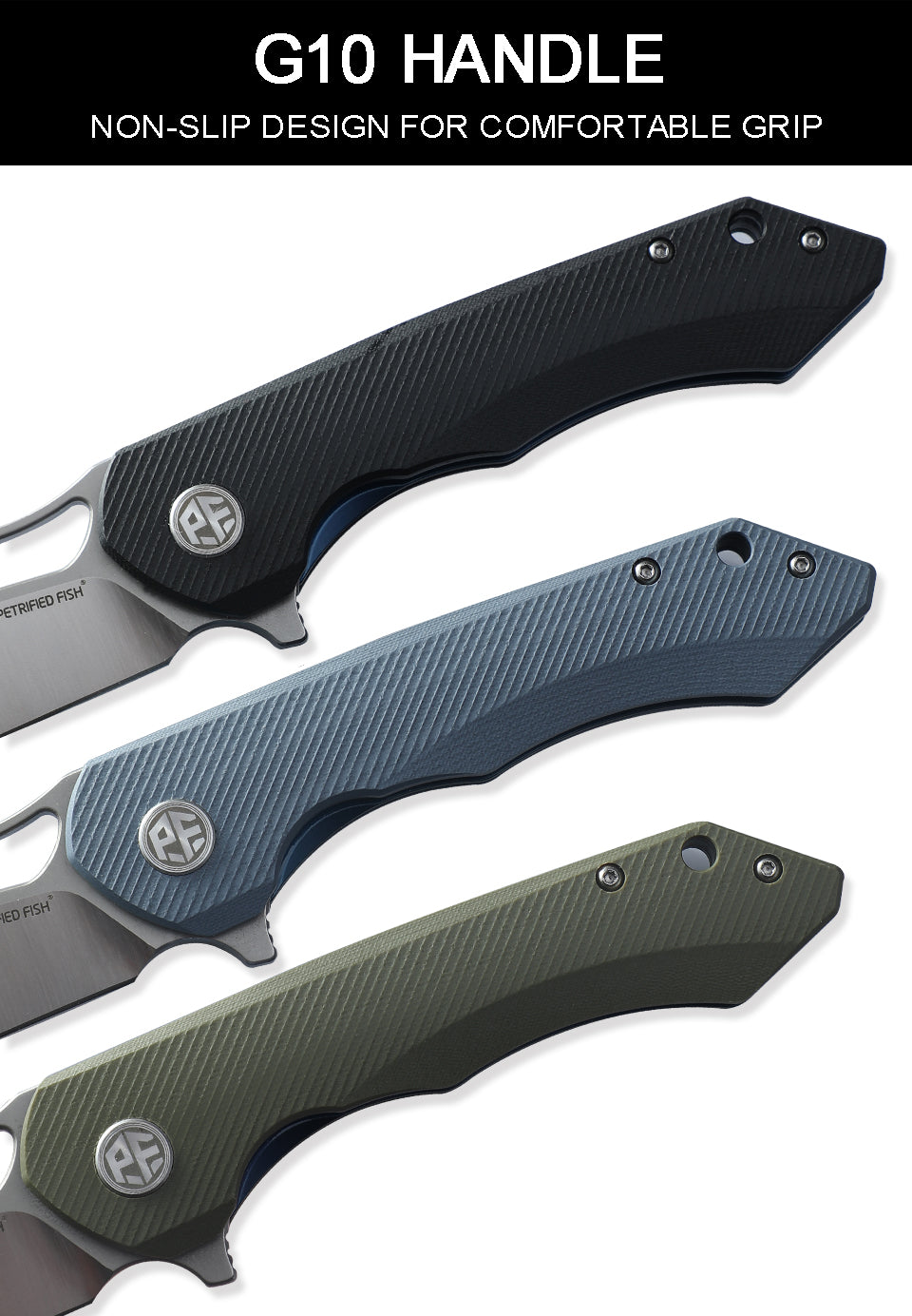 Petrified fish original PF919 Fancy folding knife D2 steel blade G10 handle hunting knife outdoor camping self-defense EDC tool knive
