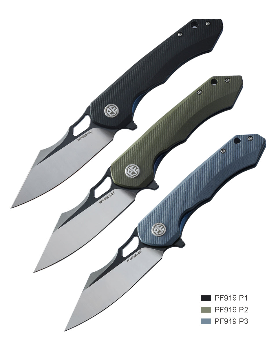 Petrified fish original PF919 Fancy folding knife D2 steel blade G10 handle hunting knife outdoor camping self-defense EDC tool knive
