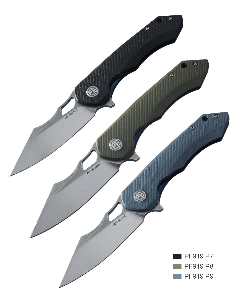 Petrified fish original PF919 Fancy folding knife D2 steel blade G10 handle hunting knife outdoor camping self-defense EDC tool knive