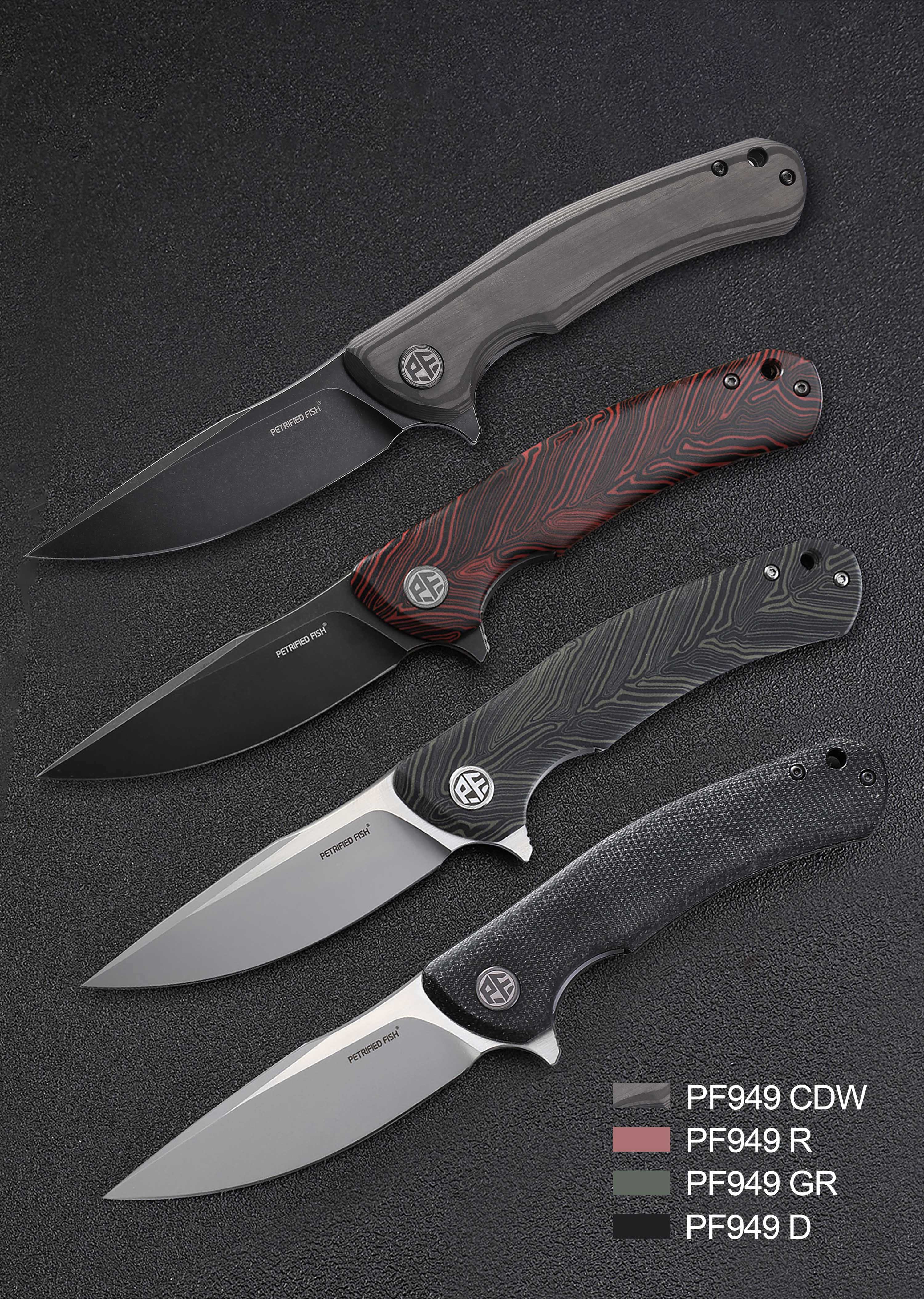 Petrified Fish PF949 Warrior Flipper Knife Carbon Fiber With G10 Handle (90mm K110)