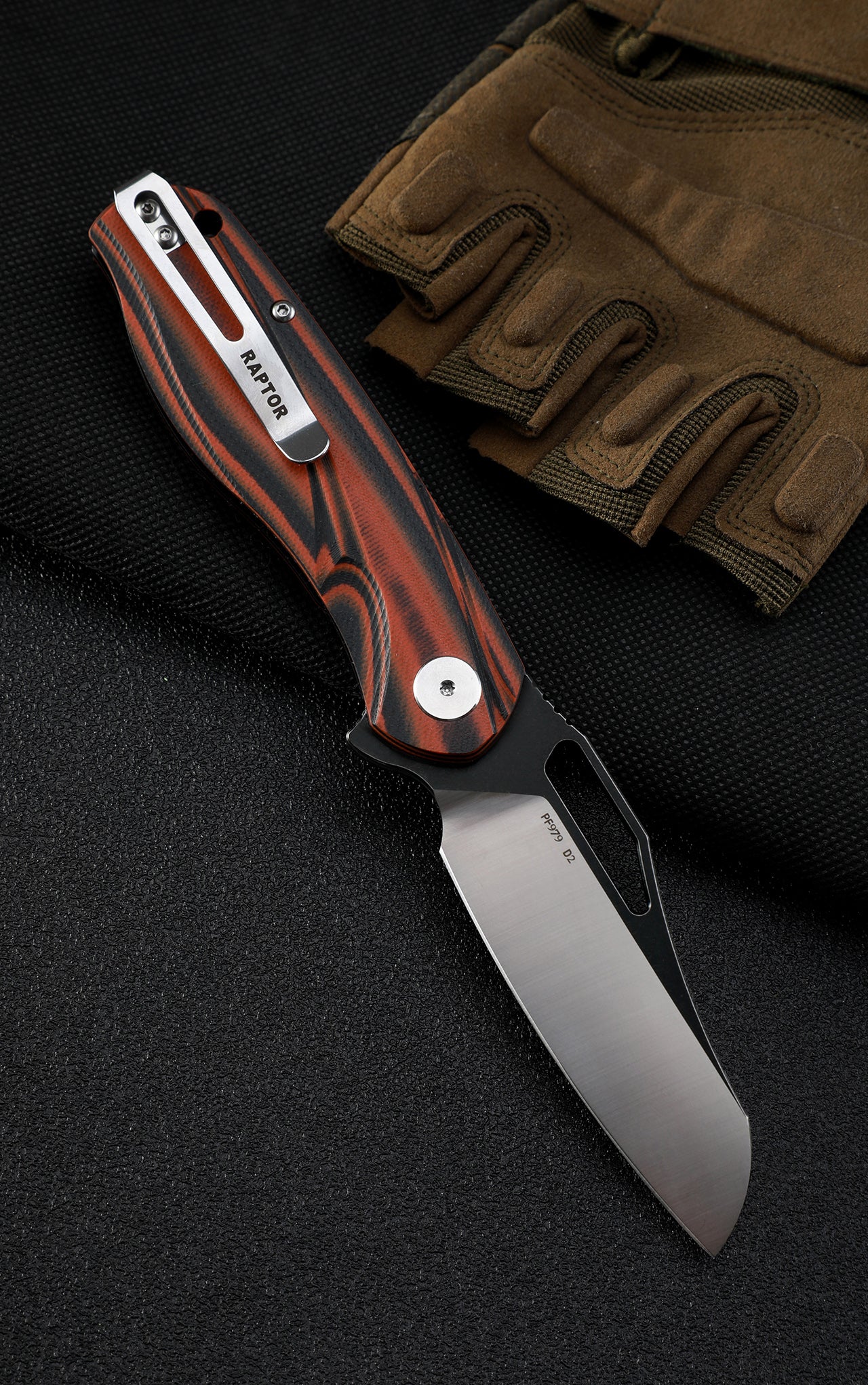 Petrified fish PF979 Raptor original D2 steel folding knife flipper G10 handle camping knives outdoor survival hunting EDC pocket tools