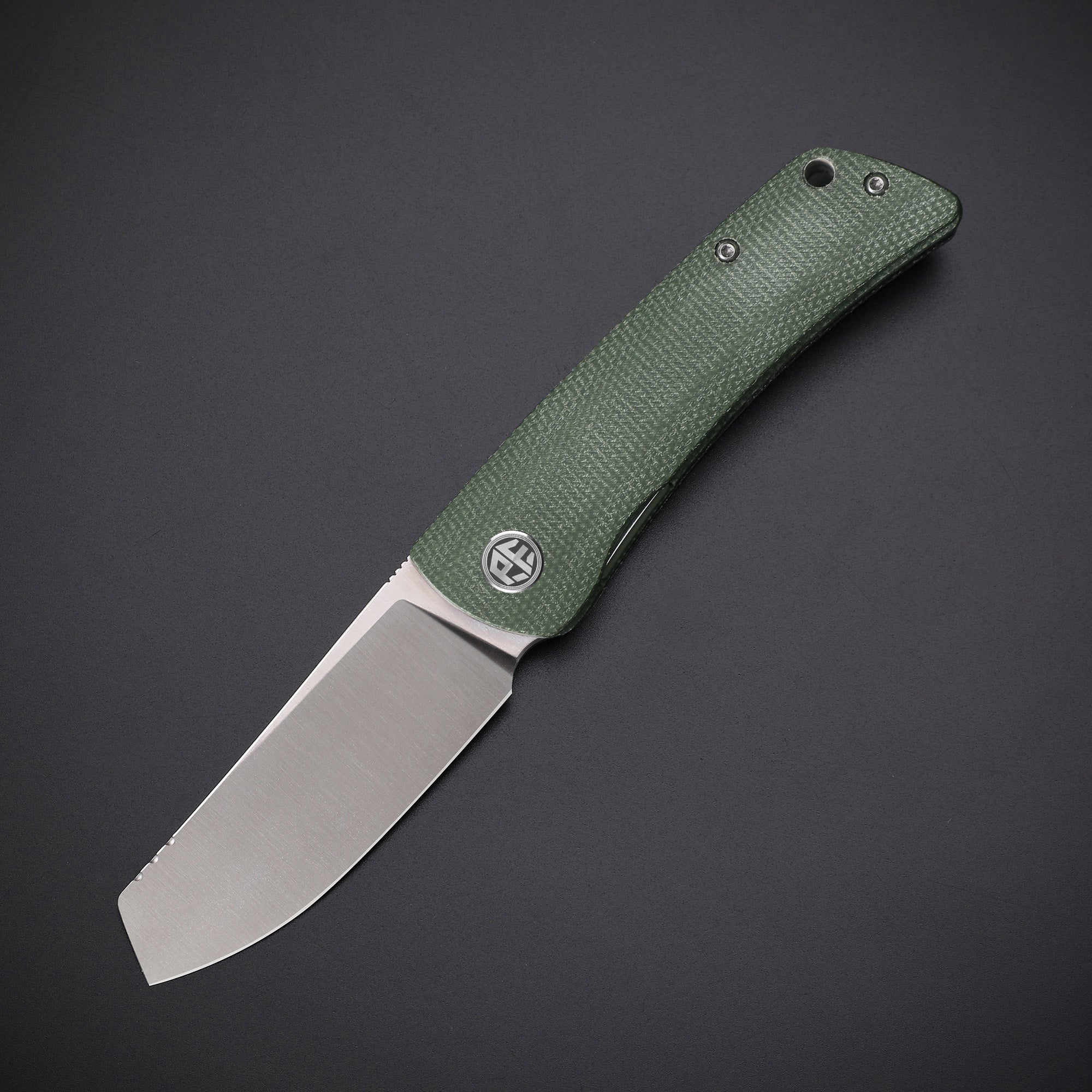 Petrified Fish PFE05 Flavorist ,3.15" K110 Satin Blade, 94g Micarta Handle Front Flipper Liner lock Folding knife