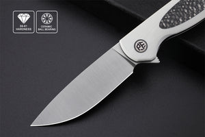 Petrified Fish PFB03 Stamp ,3.58" D2 Satin Blade, 136g G10 Handle Flipper Liner lock Folding knife