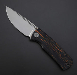 Petrified Fish PFP01X Beluga ,2.99" 14C28N Blade,95.6g G10/Carbon Fiber Handle Front Flipper Liner lock Folding knife