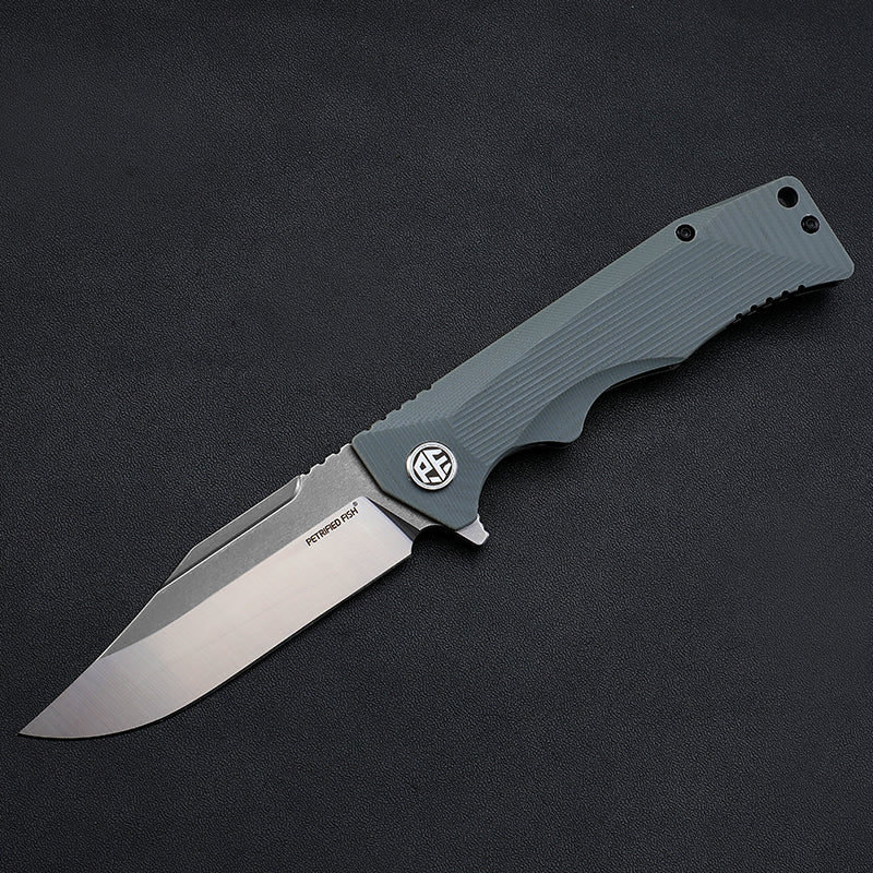 PF959 Petrified fish G10 handle D2 steel hunting knife outdoor survival EDC pocket tool hiking camping diving folding knives