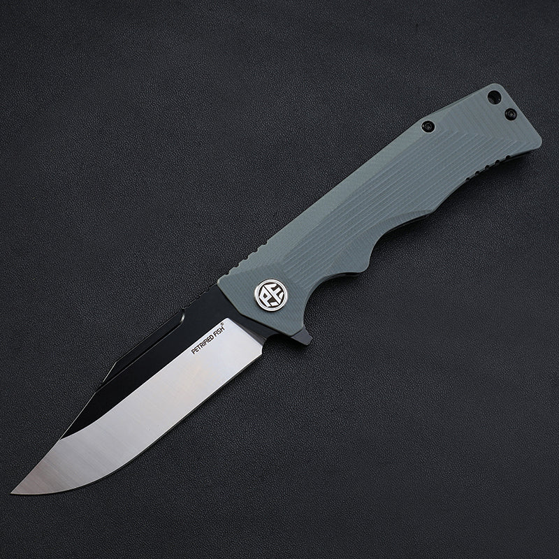 PF959 Petrified fish G10 handle D2 steel hunting knife outdoor survival EDC pocket tool hiking camping diving folding knives