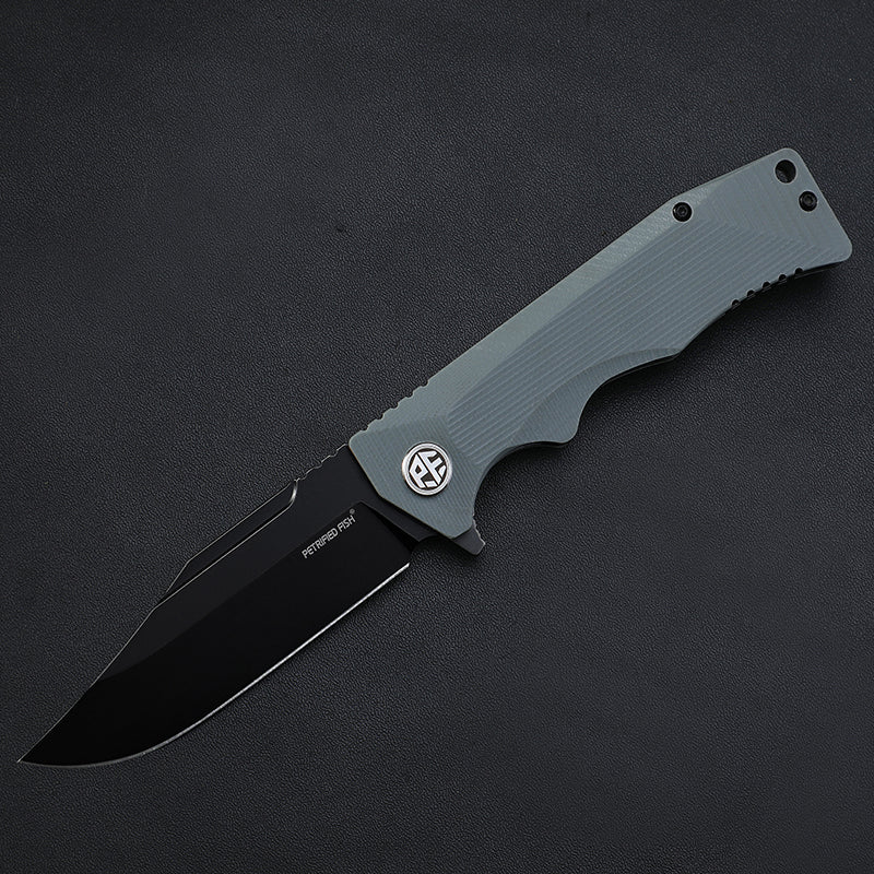 PF959 Petrified fish G10 handle D2 steel hunting knife outdoor survival EDC pocket tool hiking camping diving folding knives