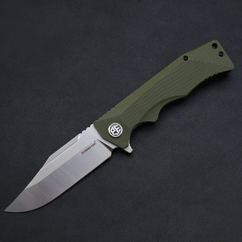 PF959 Petrified fish G10 handle D2 steel hunting knife outdoor survival EDC pocket tool hiking camping diving folding knives