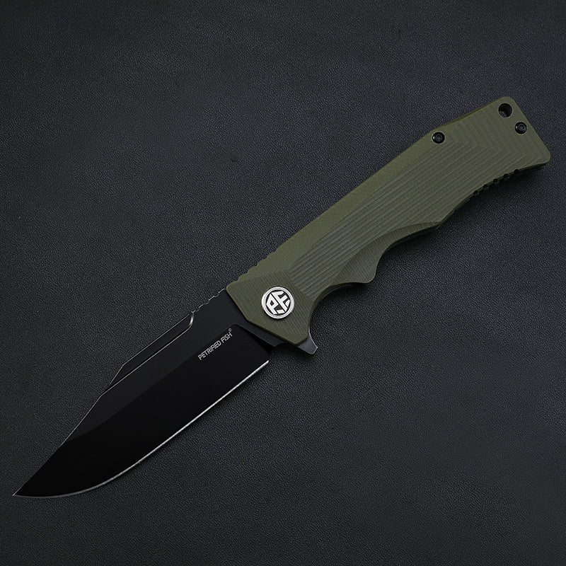 PF959 Petrified fish G10 handle D2 steel hunting knife outdoor survival EDC pocket tool hiking camping diving folding knives