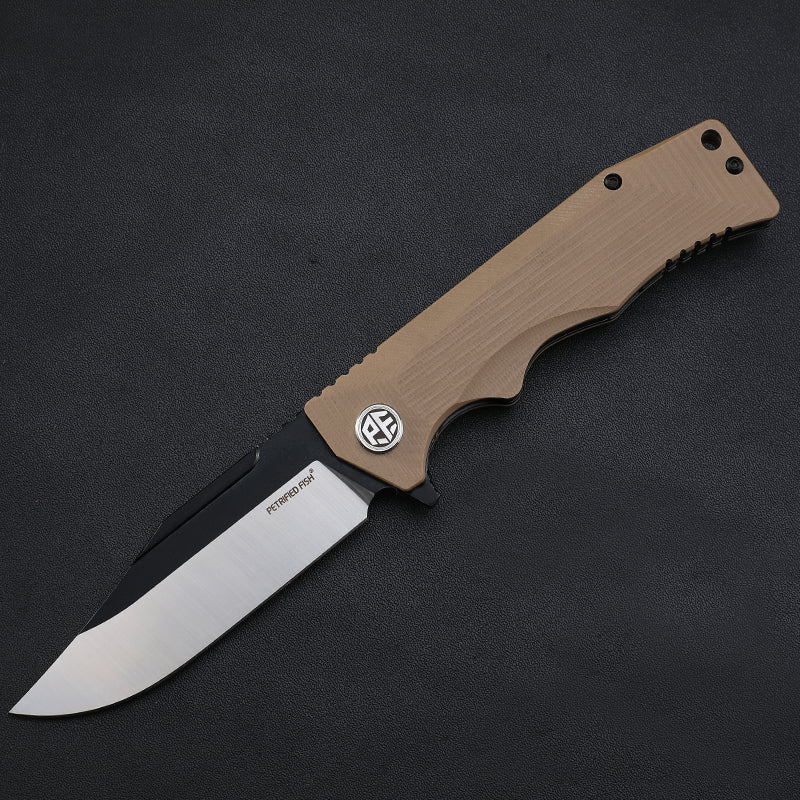 PF959 Petrified fish G10 handle D2 steel hunting knife outdoor survival EDC pocket tool hiking camping diving folding knives