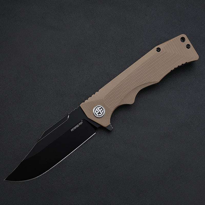 PF959 Petrified fish G10 handle D2 steel hunting knife outdoor survival EDC pocket tool hiking camping diving folding knives