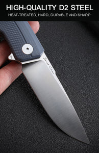 Petrified Fish PFP02 Magazine,3.66“ D2 Satin Blade，G10/Micarta/Carbon Fiber 145g folding Kinfe